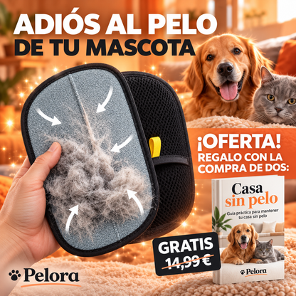 Manopla Quitapelos Reutilizable para Mascotas