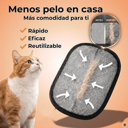 Manopla Quitapelos Reutilizable para Mascotas
